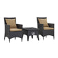 Modway Convene 3 Piece Set Outdoor Patio with Fire Pit - EEI-3729 | Outdoor Chairs | Modishstore - 1