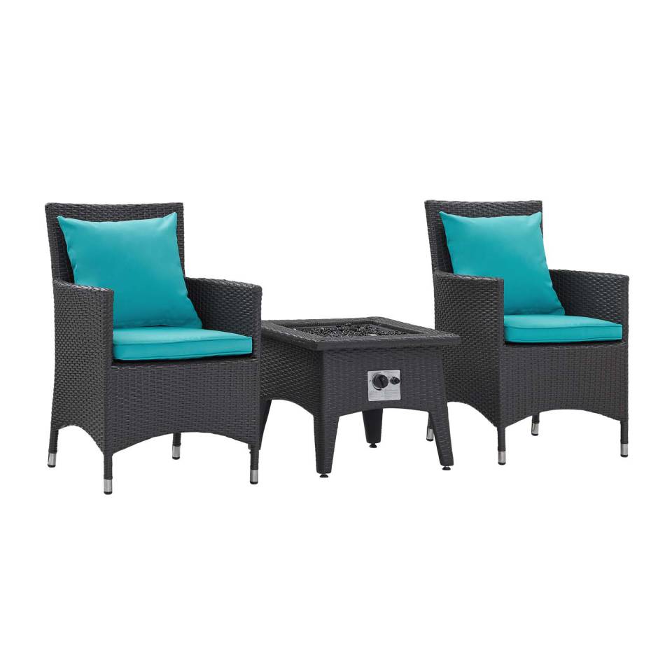 Modway Convene 3 Piece Set Outdoor Patio with Fire Pit - EEI-3729 | Outdoor Chairs | Modishstore - 12
