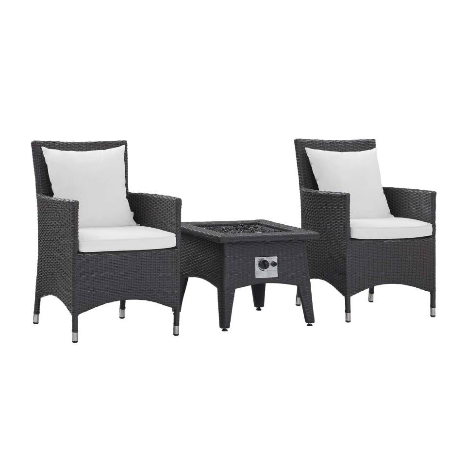 Modway Convene 3 Piece Set Outdoor Patio with Fire Pit | Outdoor Chairs | Modishstore-3