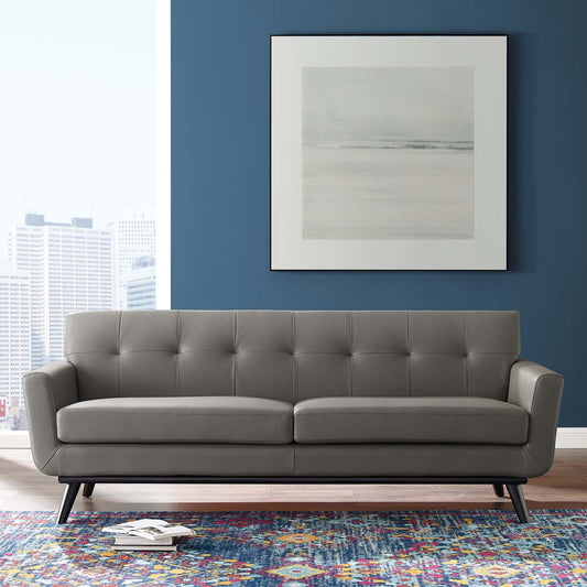 Modway Engage Top-Grain Leather Living Room Lounge Sofa | Sofas | Modishstore