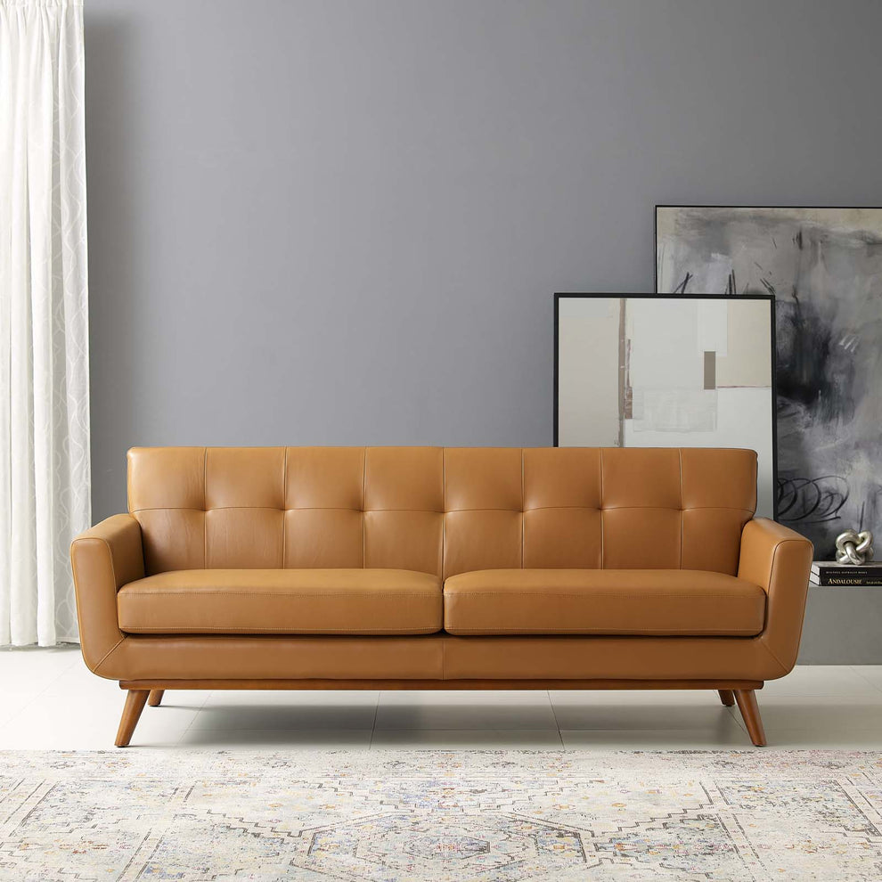 Modway Engage Top-Grain Leather Living Room Lounge Sofa - EEI-3733 | Sofas | Modishstore - 9