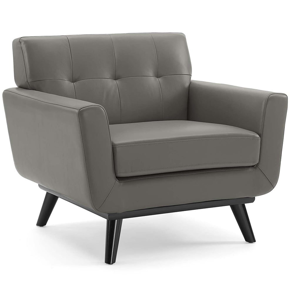 Modway Engage Top-Grain Leather Living Room Lounge Accent Armchair - EEI-3734 | Armchairs | Modishstore - 2