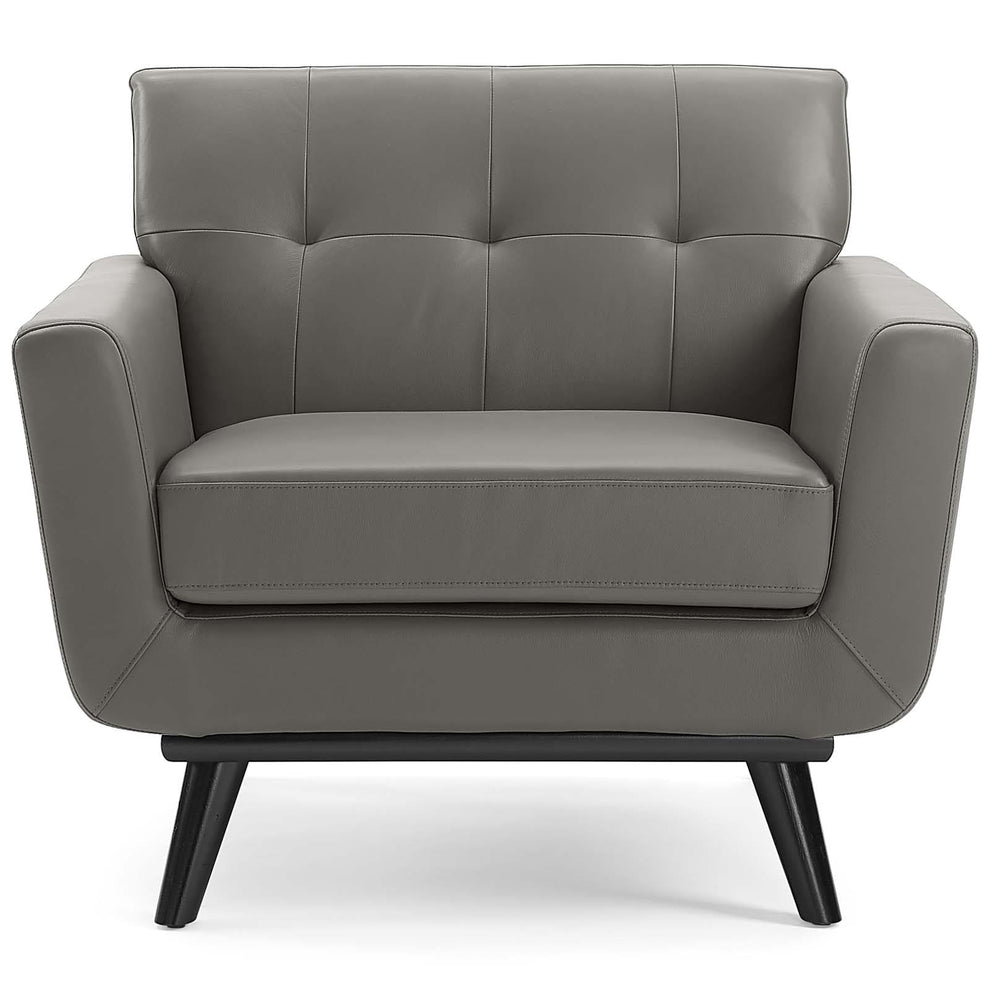 Modway Engage Top-Grain Leather Living Room Lounge Accent Armchair - EEI-3734 | Armchairs | Modishstore - 5