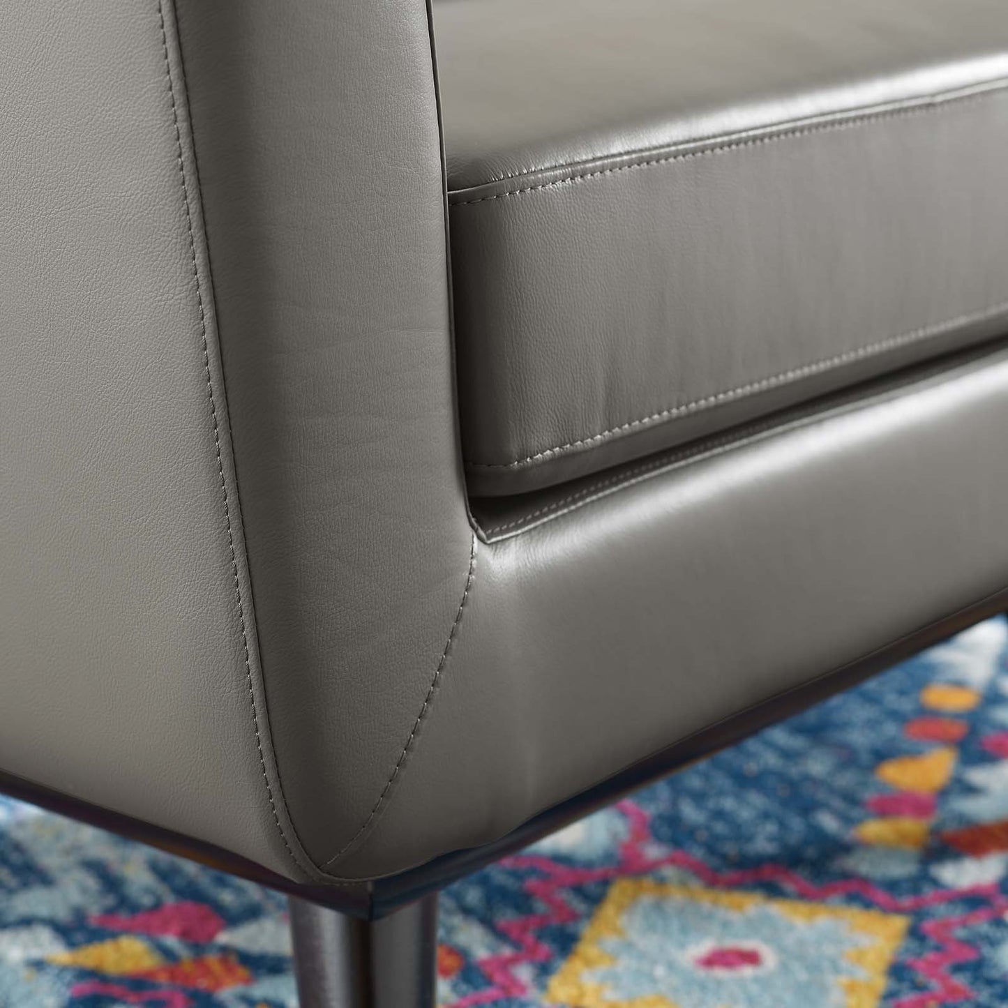 Modway Engage Top-Grain Leather Living Room Lounge Accent Armchair - EEI-3734 | Armchairs | Modishstore - 6