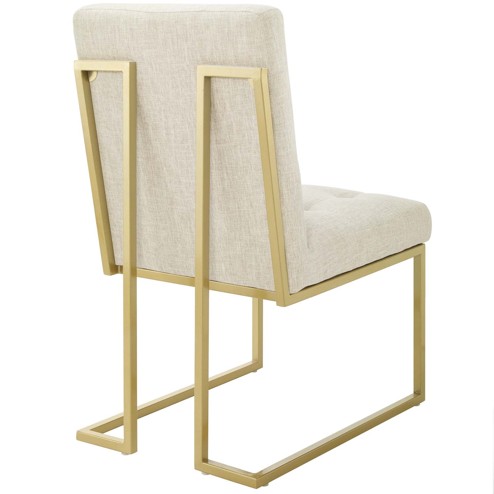 Modway Privy Gold Stainless Steel Upholstered Fabric Dining Accent Chair | Dining Chairs | Modishstore-12