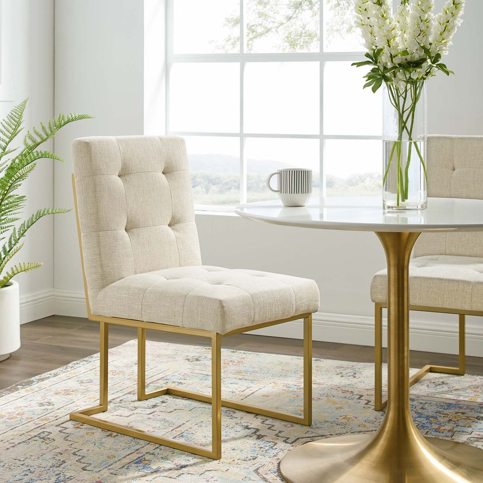 Modway Privy Gold Stainless Steel Upholstered Fabric Dining Accent Chair - EEI-3743 | Dining Chairs | Modishstore - 16