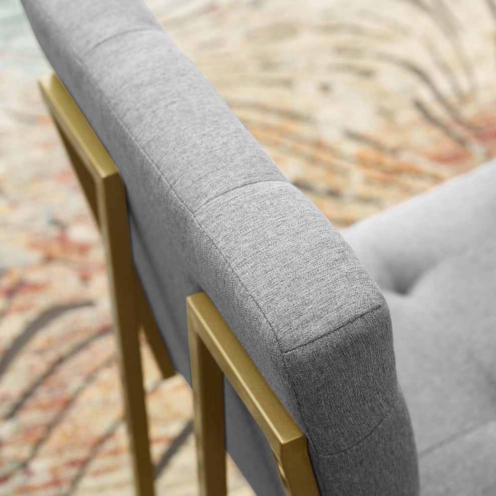 Modway Privy Gold Stainless Steel Upholstered Fabric Dining Accent Chair - EEI-3743 | Dining Chairs | Modishstore - 24