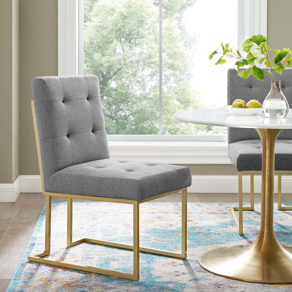 Modway Privy Gold Stainless Steel Upholstered Fabric Dining Accent Chair - EEI-3743 | Dining Chairs | Modishstore - 17