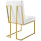 Modway Privy Gold Stainless Steel Upholstered Fabric Dining Accent Chair | Dining Chairs | Modishstore-28