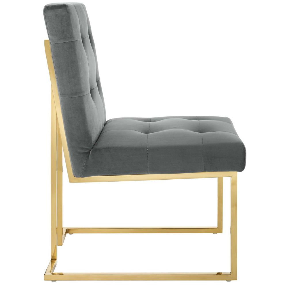 Modway Privy Gold Stainless Steel Performance Velvet Dining Chair - EEI-3744 | Dining Chairs | Modishstore - 5