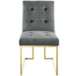 Modway Privy Gold Stainless Steel Performance Velvet Dining Chair - EEI-3744 | Dining Chairs | Modishstore - 4