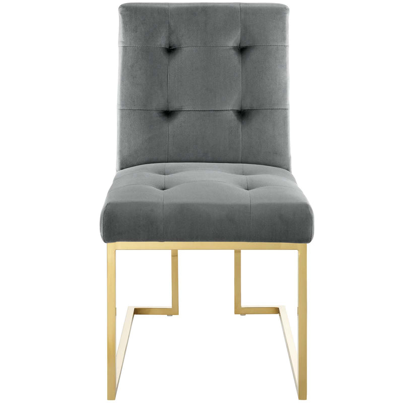 Modway Privy Gold Stainless Steel Performance Velvet Dining Chair | Dining Chairs | Modishstore-4