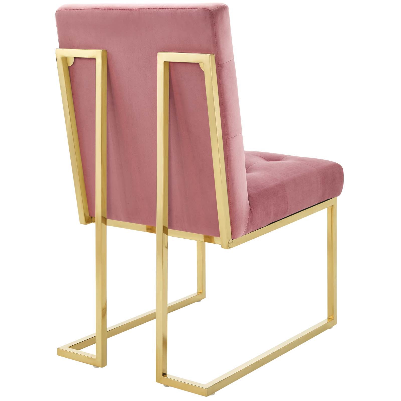 Modway Privy Gold Stainless Steel Performance Velvet Dining Chair | Dining Chairs | Modishstore-27