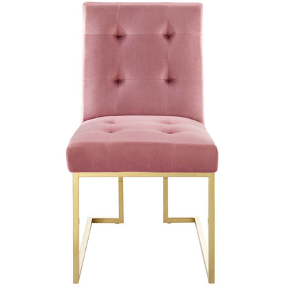 Modway Privy Gold Stainless Steel Performance Velvet Dining Chair - EEI-3744 | Dining Chairs | Modishstore - 12