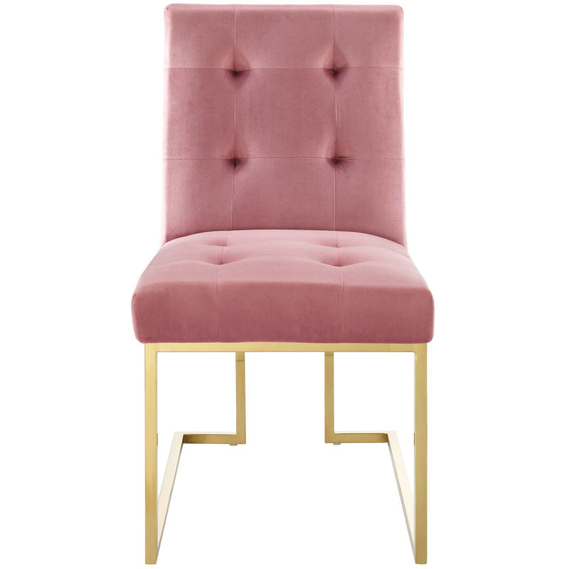 Modway Privy Gold Stainless Steel Performance Velvet Dining Chair - EEI-3744 | Dining Chairs | Modishstore - 12