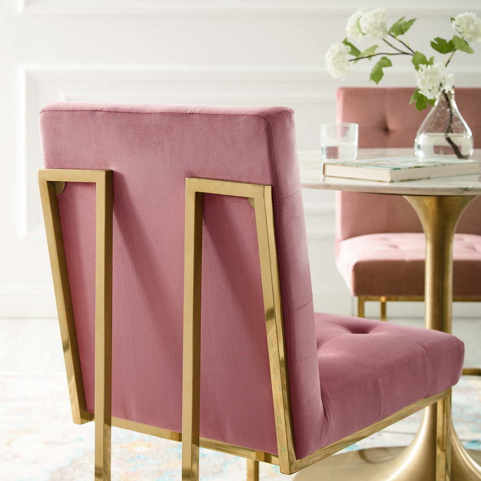 Modway Privy Gold Stainless Steel Performance Velvet Dining Chair - EEI-3744 | Dining Chairs | Modishstore - 10