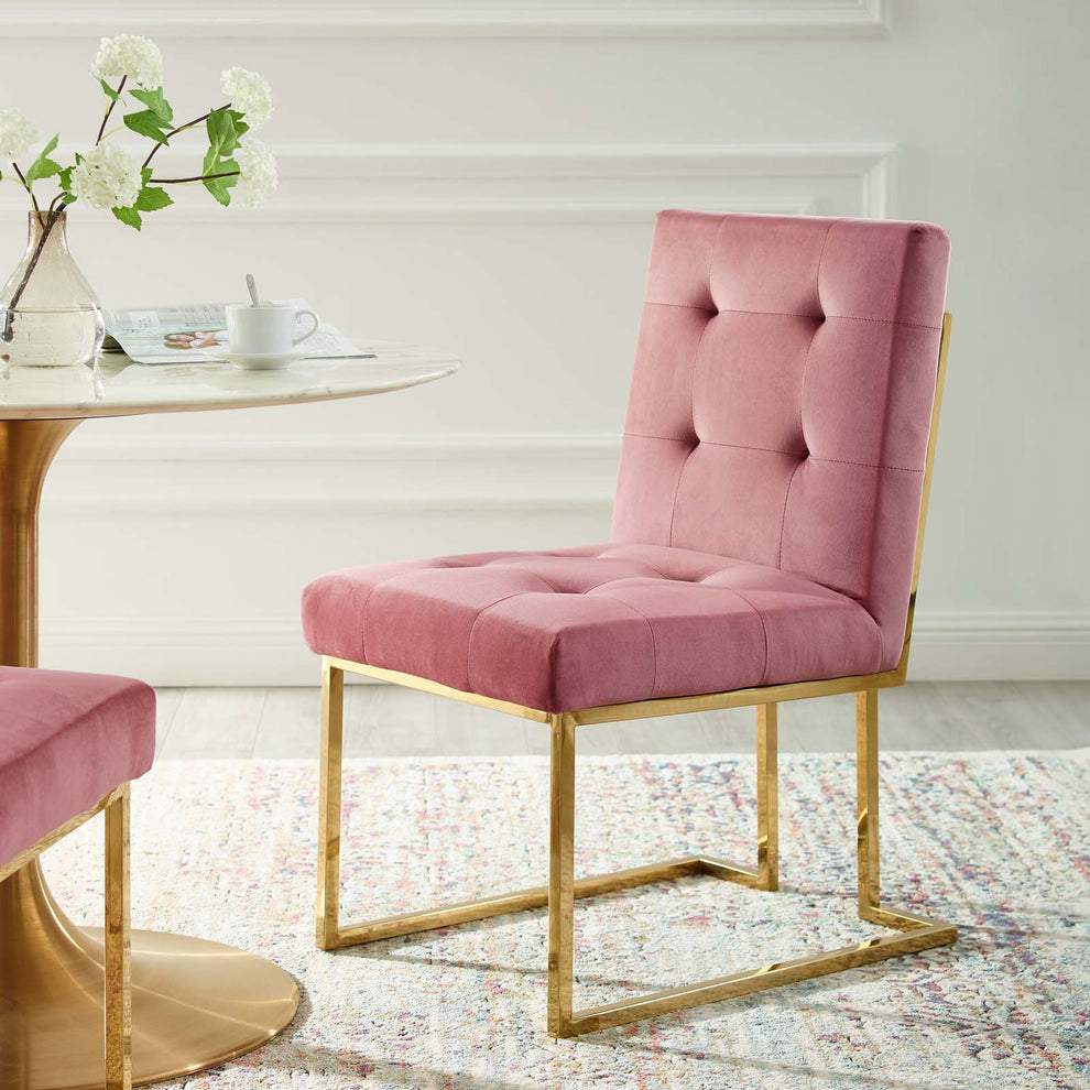 Modway Privy Gold Stainless Steel Performance Velvet Dining Chair - EEI-3744 | Dining Chairs | Modishstore - 9