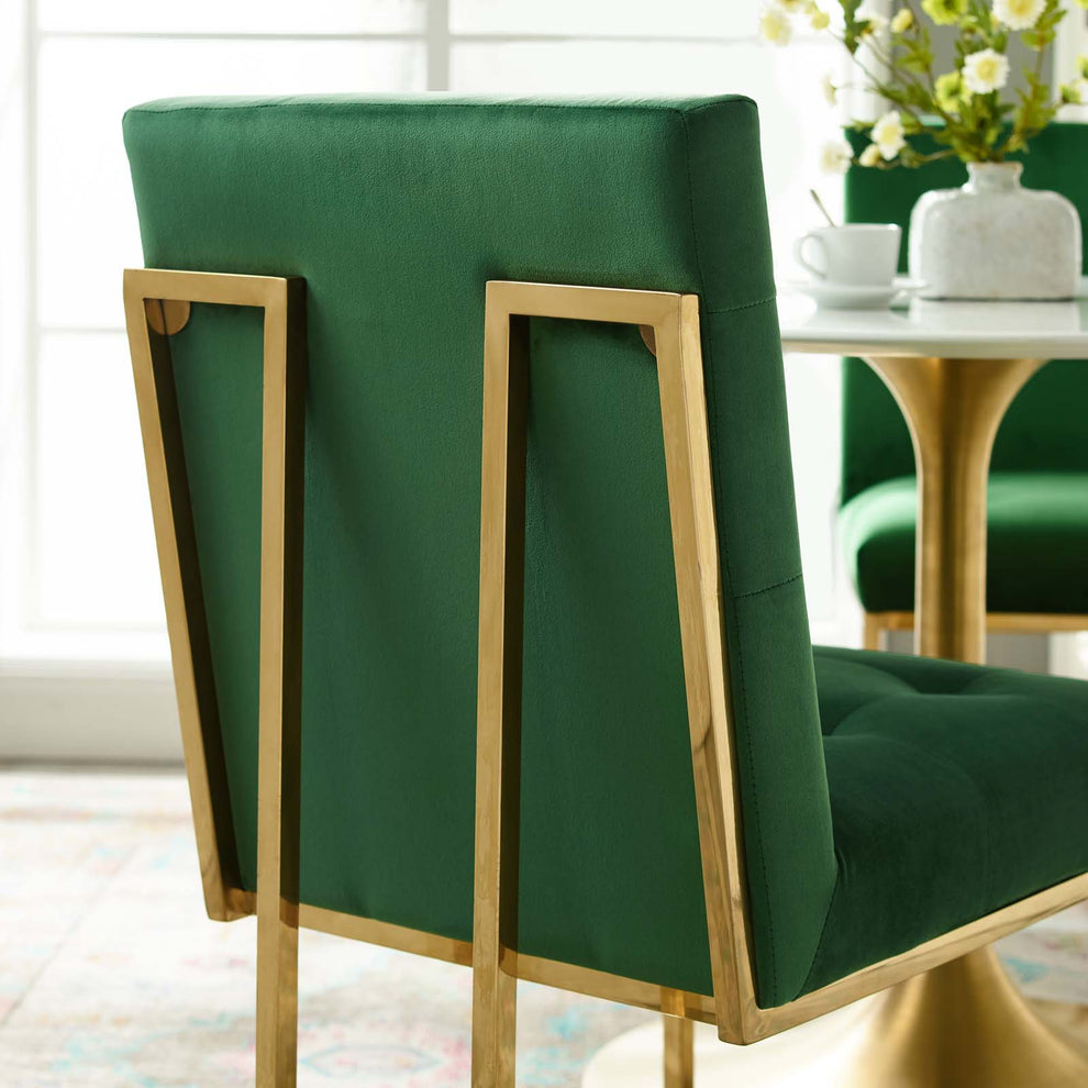 Modway Privy Gold Stainless Steel Performance Velvet Dining Chair - EEI-3744 | Dining Chairs | Modishstore - 20
