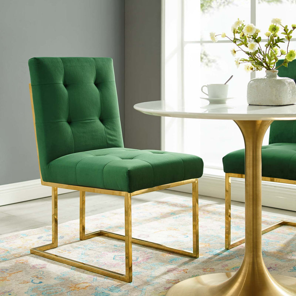 Modway Privy Gold Stainless Steel Performance Velvet Dining Chair - EEI-3744 | Dining Chairs | Modishstore - 16