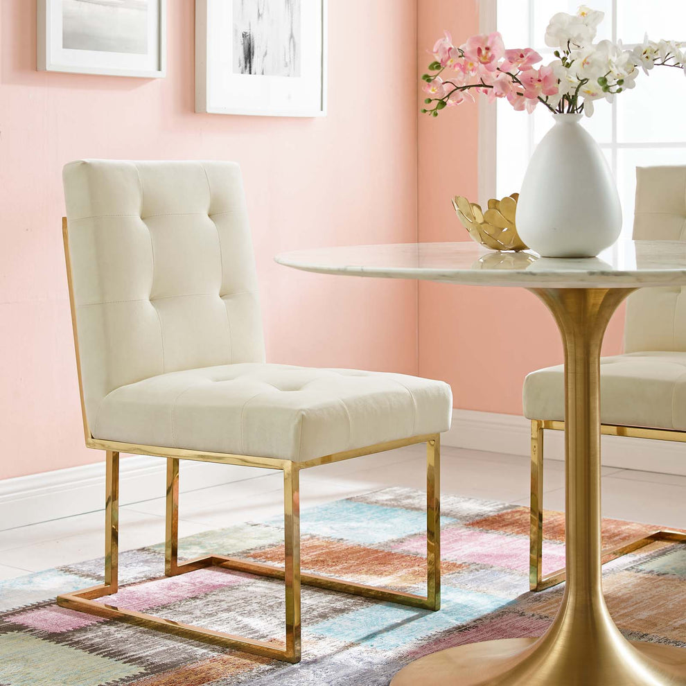 Modway Privy Gold Stainless Steel Performance Velvet Dining Chair - EEI-3744 | Dining Chairs | Modishstore - 24