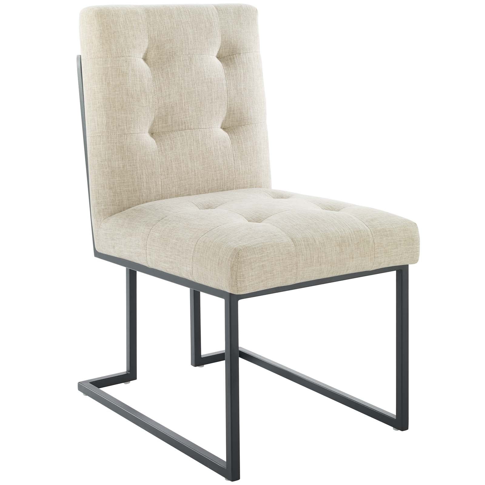 Modway Privy Black Stainless Steel Upholstered Fabric Dining Chair - EEI-3745 | Dining Chairs | Modishstore - 2
