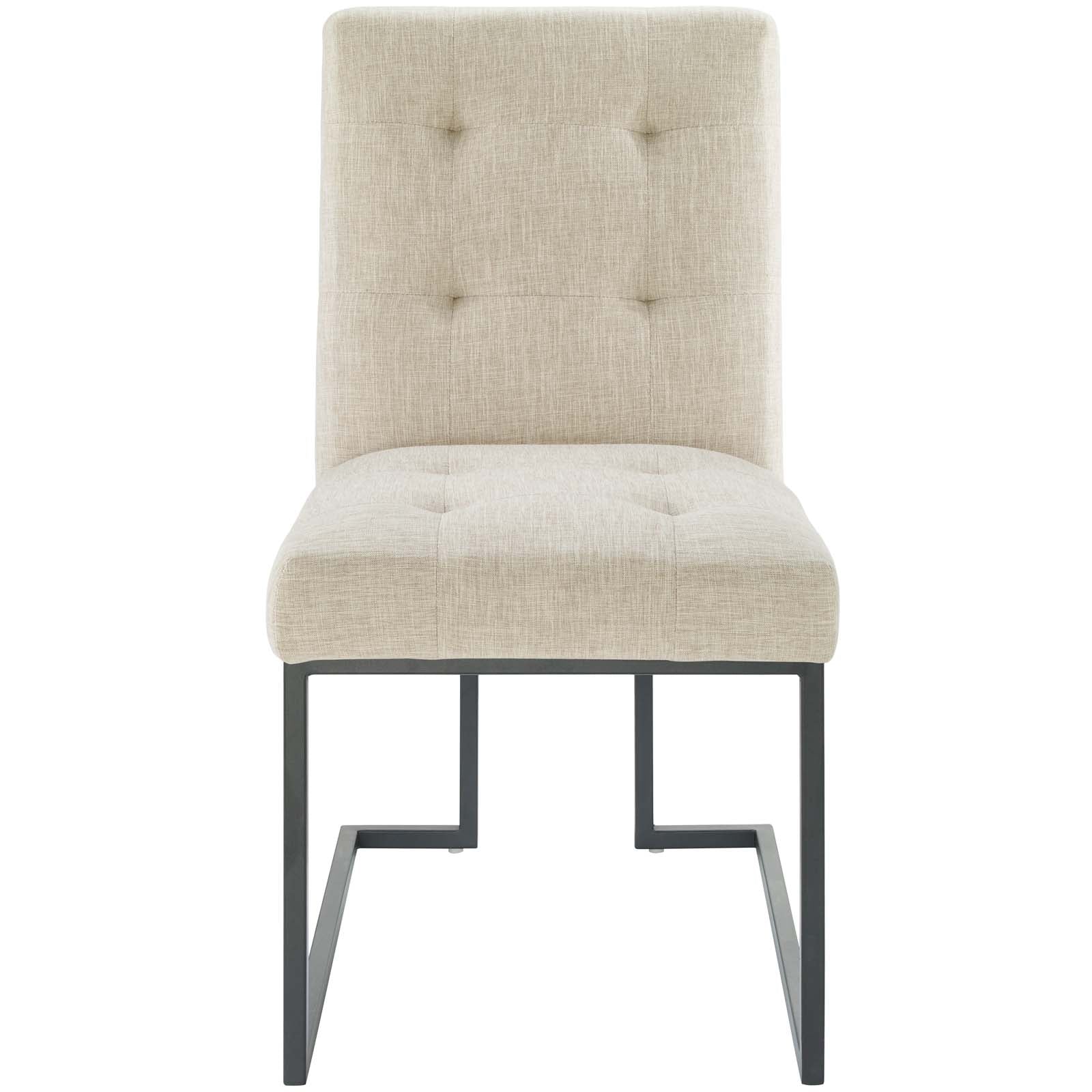 Modway Privy Black Stainless Steel Upholstered Fabric Dining Chair - EEI-3745 | Dining Chairs | Modishstore - 3