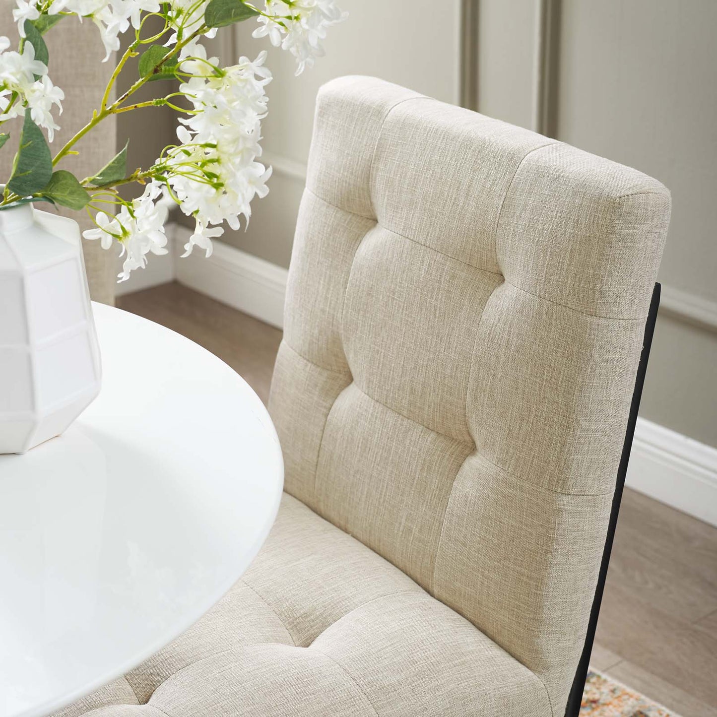 Modway Privy Black Stainless Steel Upholstered Fabric Dining Chair - EEI-3745 | Dining Chairs | Modishstore - 6