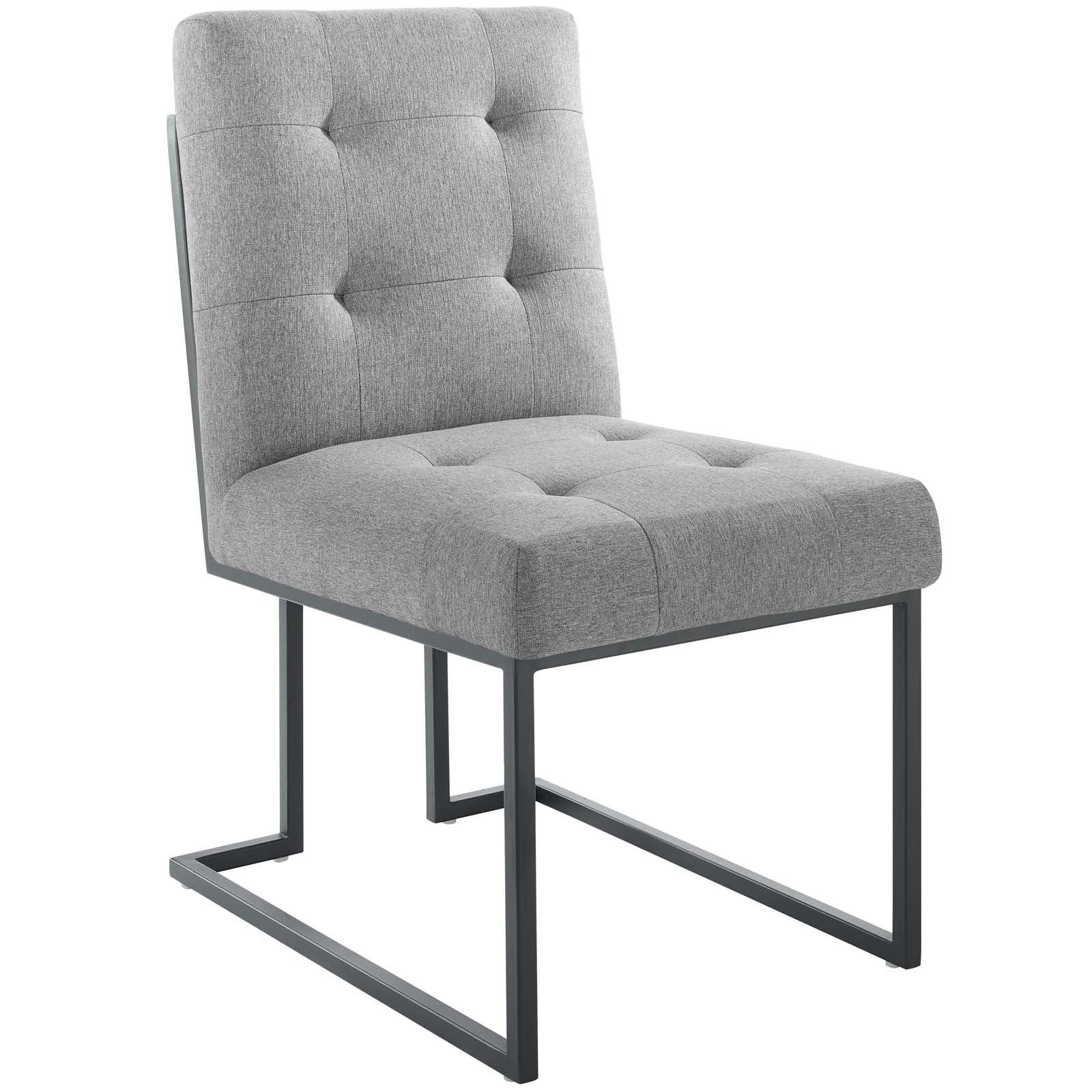 Modway Privy Black Stainless Steel Upholstered Fabric Dining Chair - EEI-3745 | Dining Chairs | Modishstore - 10