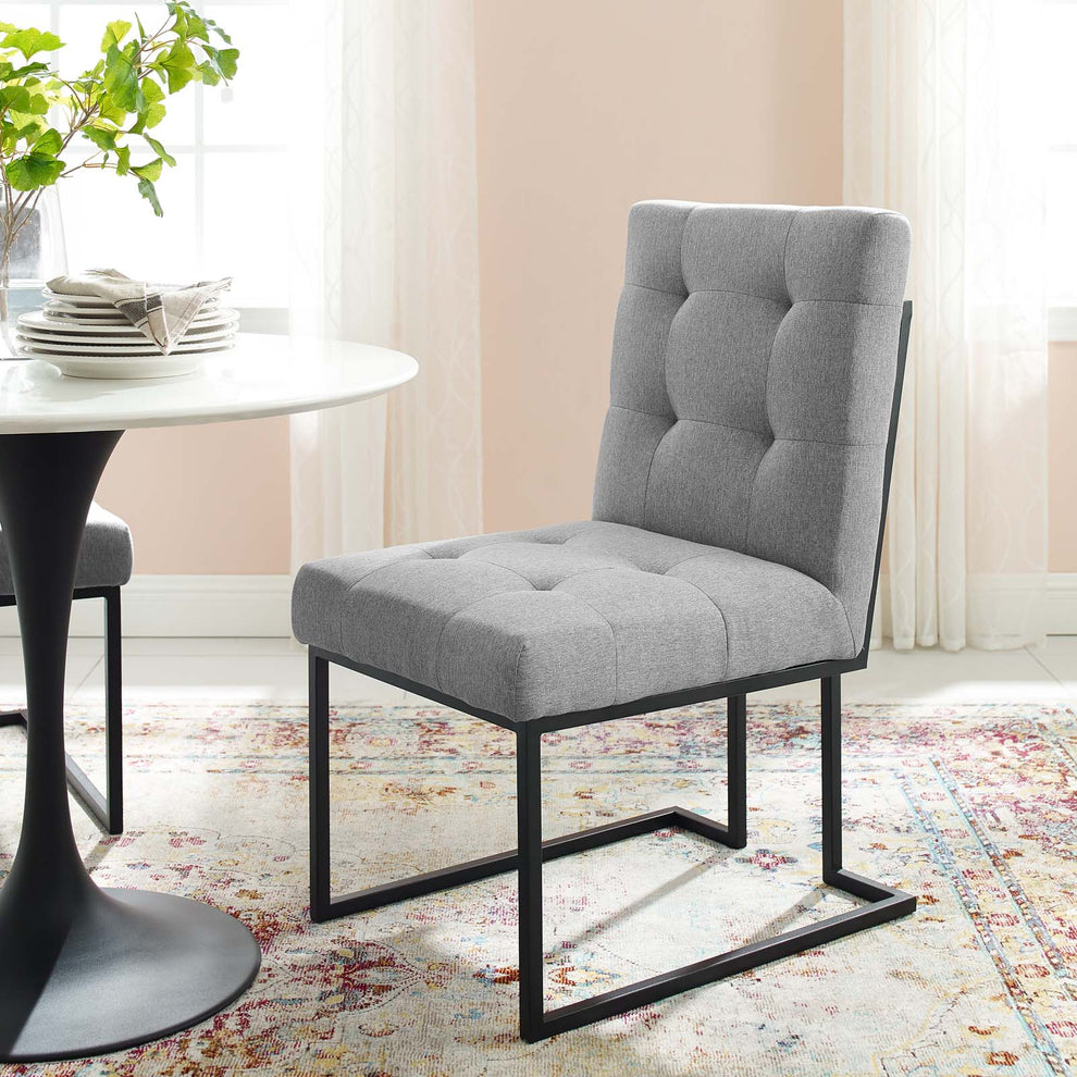 Modway Privy Black Stainless Steel Upholstered Fabric Dining Chair - EEI-3745 | Dining Chairs | Modishstore - 9