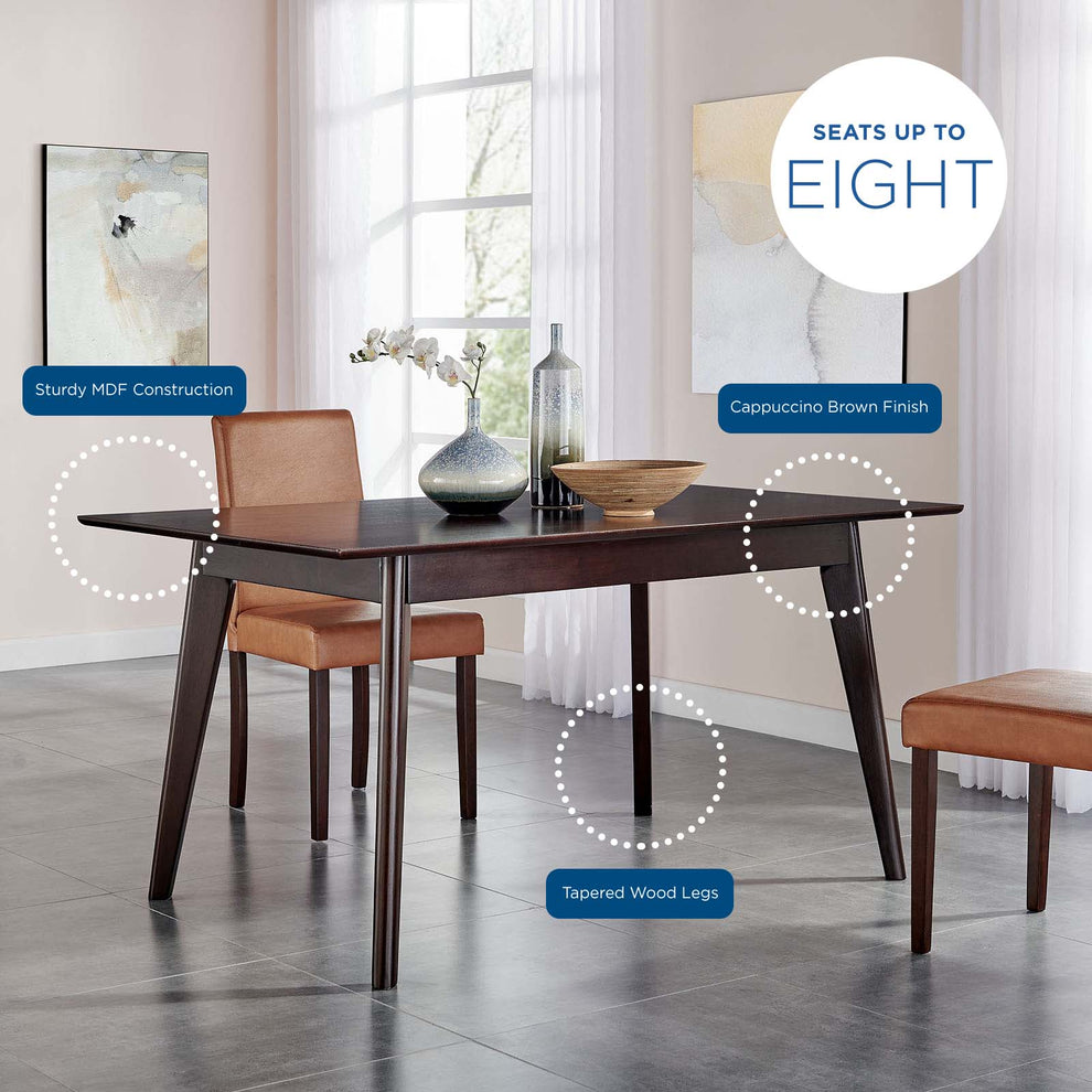 Modway Oracle 59" Rectangle Dining Table - EEI-3747 | Dining Tables | Modishstore - 6