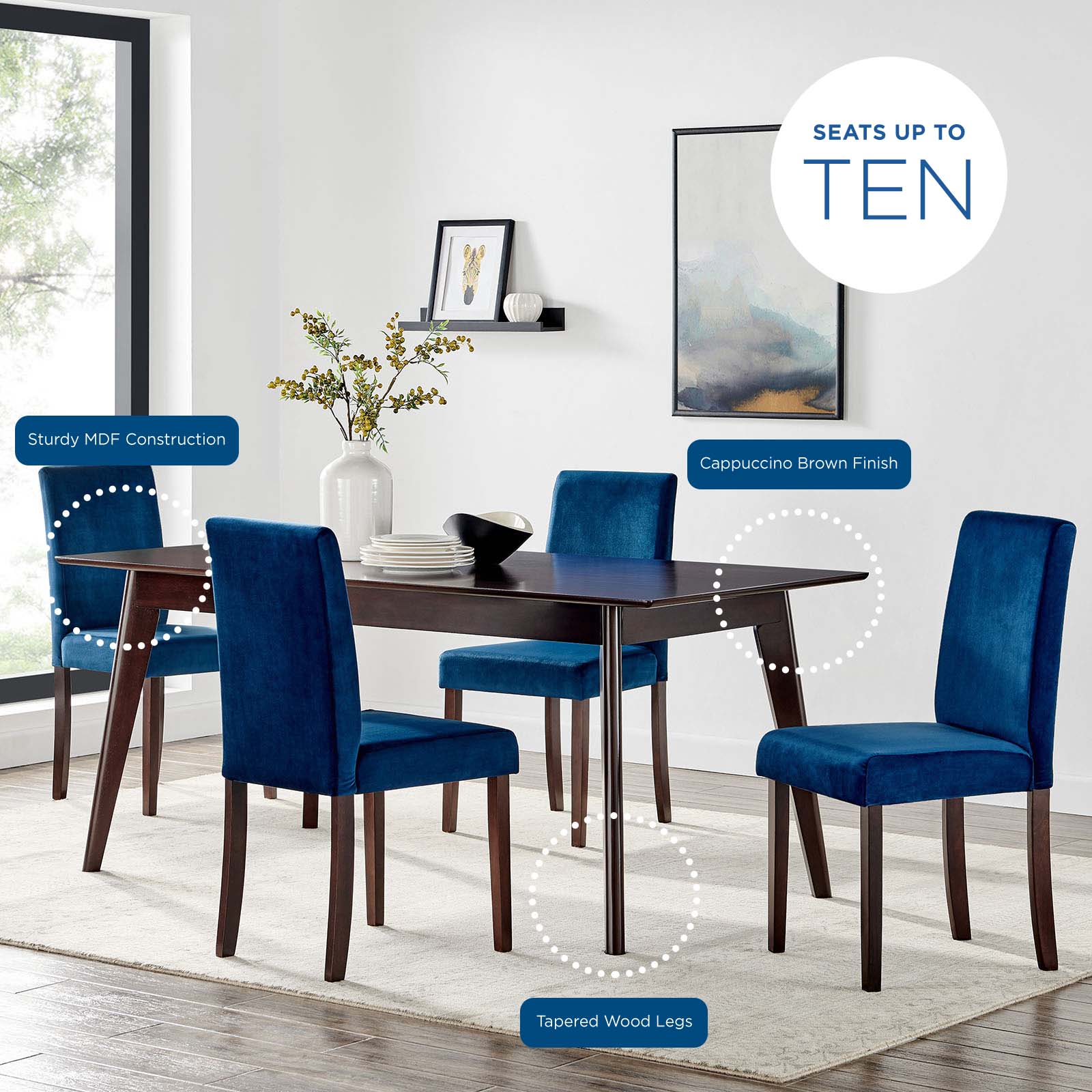 Modway Oracle 69" Rectangle Dining Table - EEI-3748 | Dining Tables | Modishstore - 6