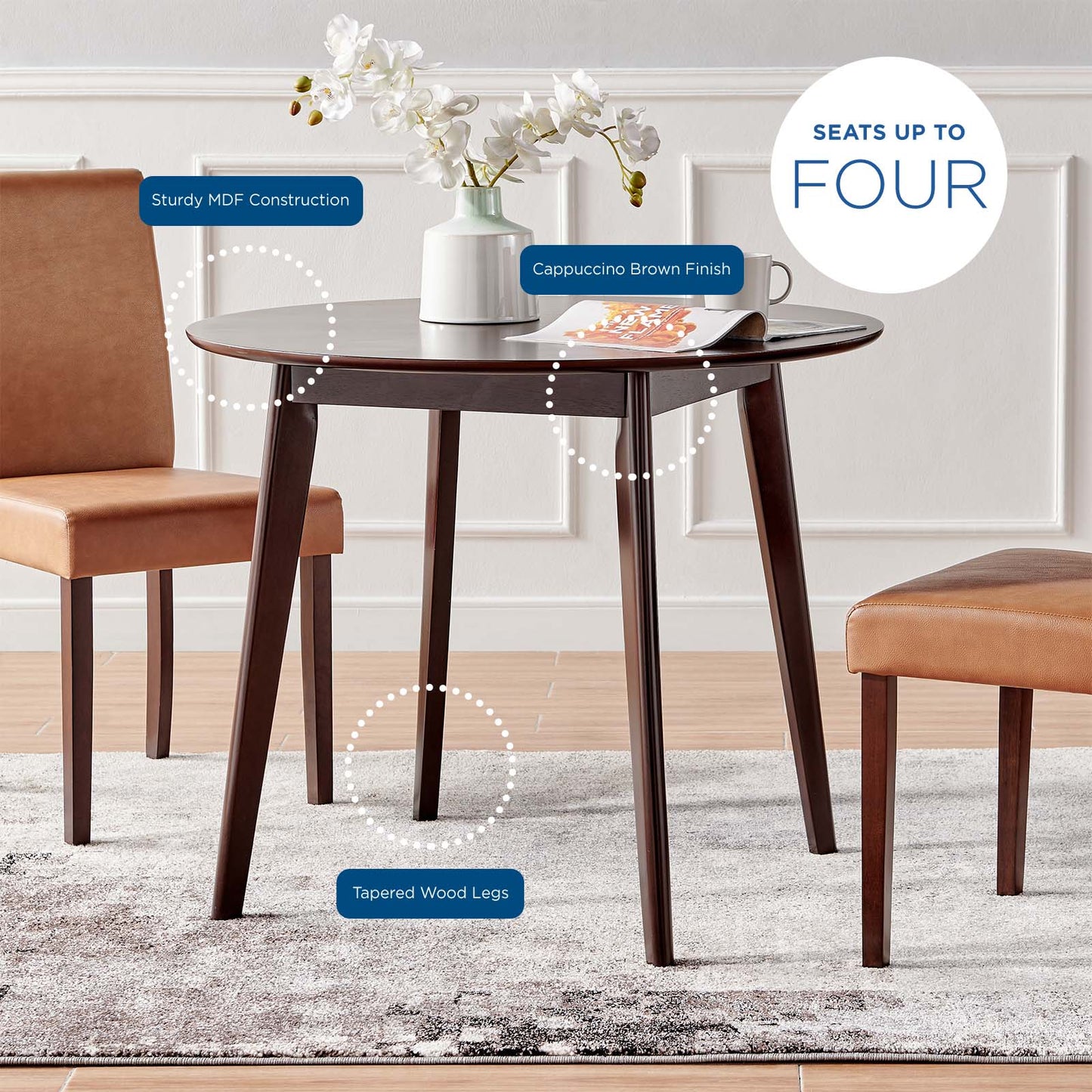 Modway Vision 35" Round Dining Table - EEI-3749 | Dining Tables | Modishstore - 6