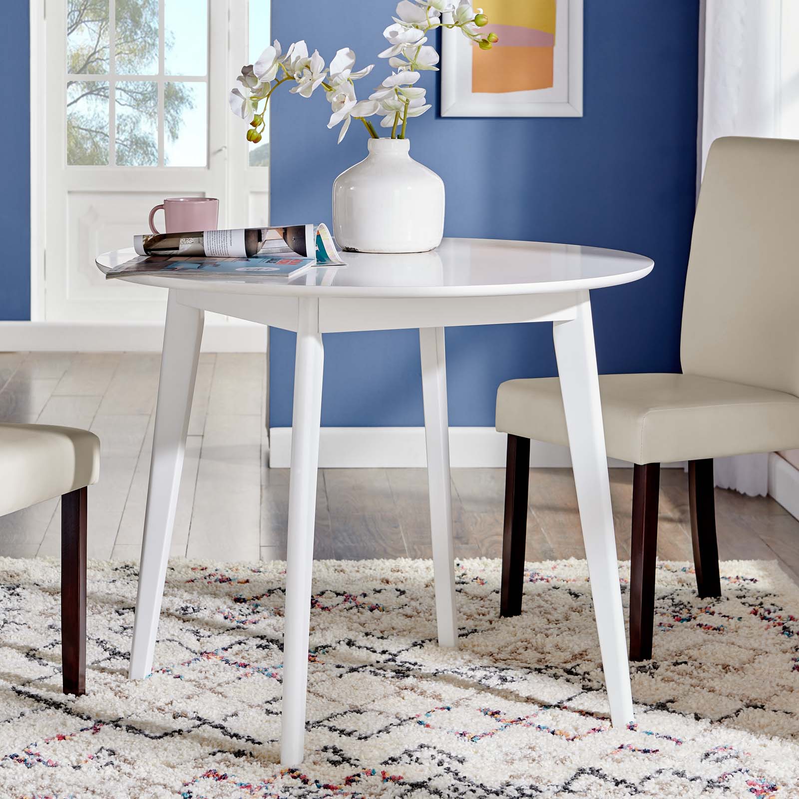 Modway Vision 35" Round White Dining Table - EEI-3750 | Dining Tables | Modishstore - 1