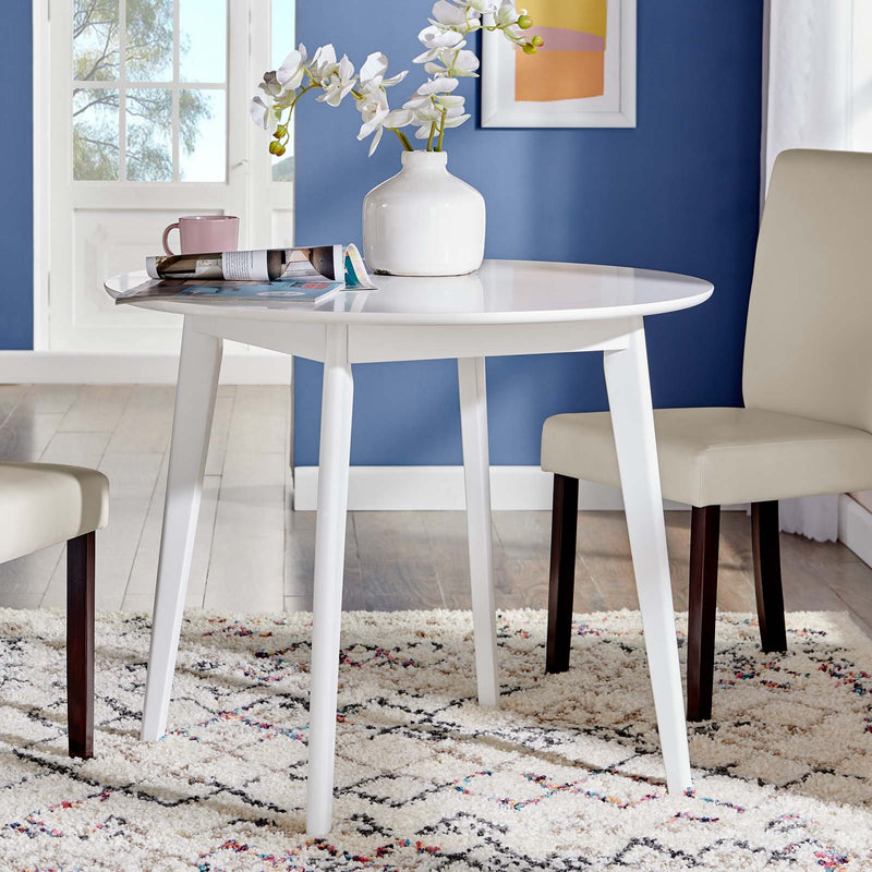 Modway Vision 35" Round White Dining Table | Dining Tables | Modishstore
