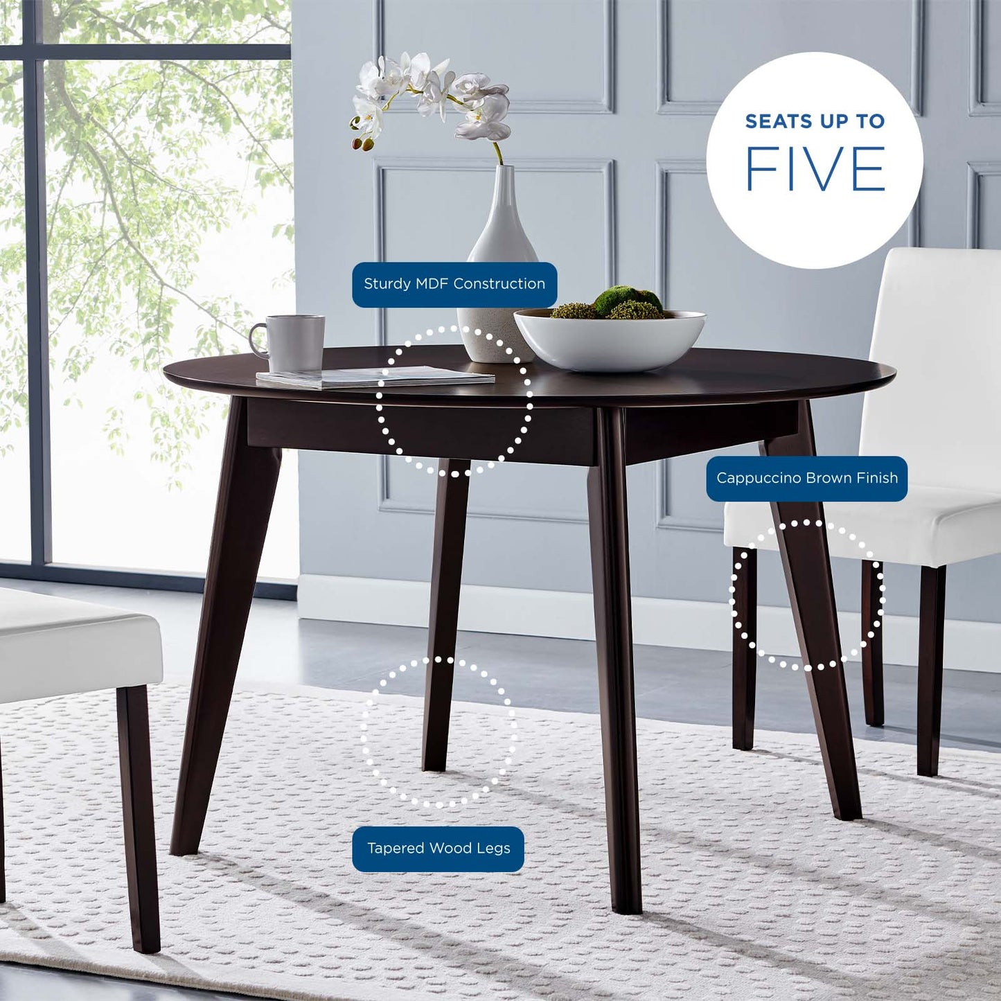 Modway Vision 45" Round Dining Table - EEI-3751 | Dining Tables | Modishstore - 5