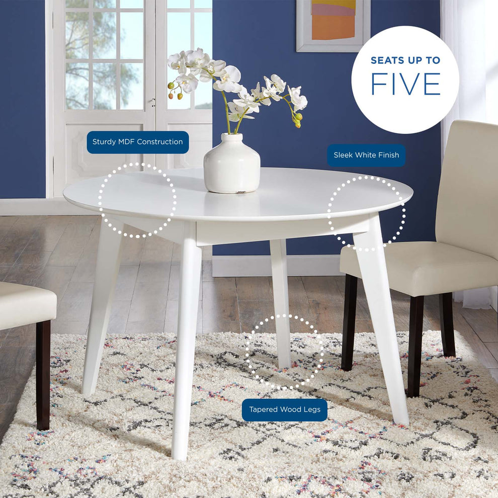 Modway Vision 45" White Round Dining Table - EEI-3752 | Dining Tables | Modishstore - 5