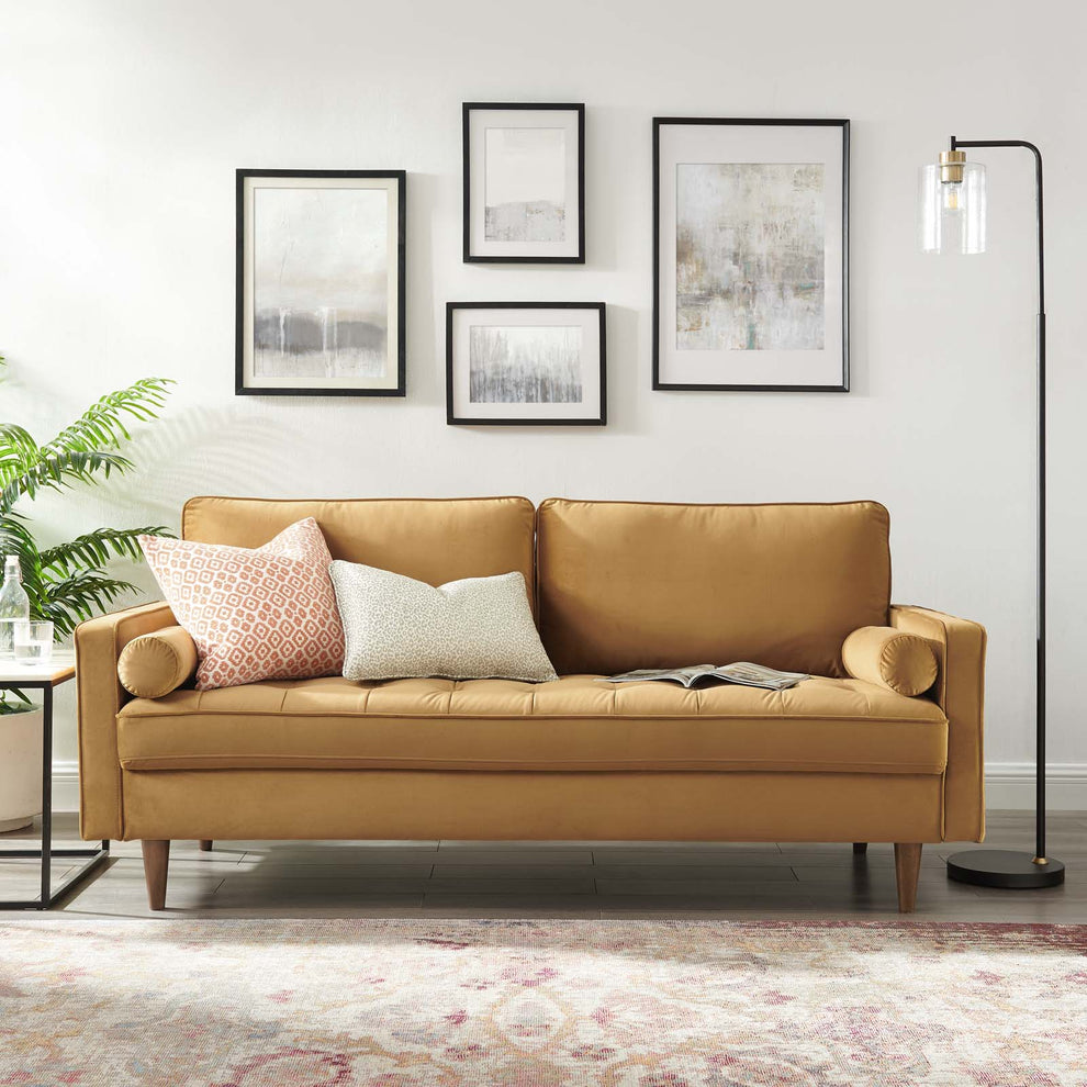 Modway Valour Performance Velvet Sofa - EEI-3764 | Sofas | Modishstore - 1