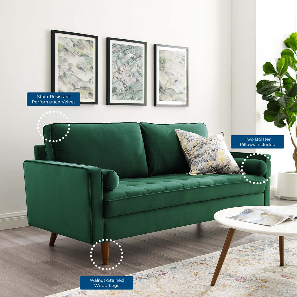 Modway Valour Performance Velvet Sofa - EEI-3764 | Sofas | Modishstore - 23