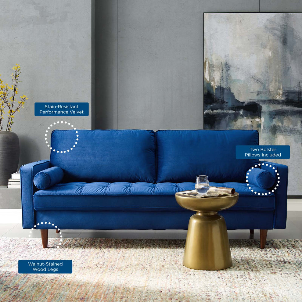Modway Valour Performance Velvet Sofa - EEI-3764 | Sofas | Modishstore - 46