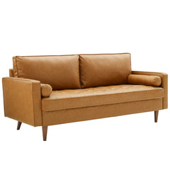Modway Valour Faux leather Sofa with Tufting Mid-Century Modern – EEI-3765