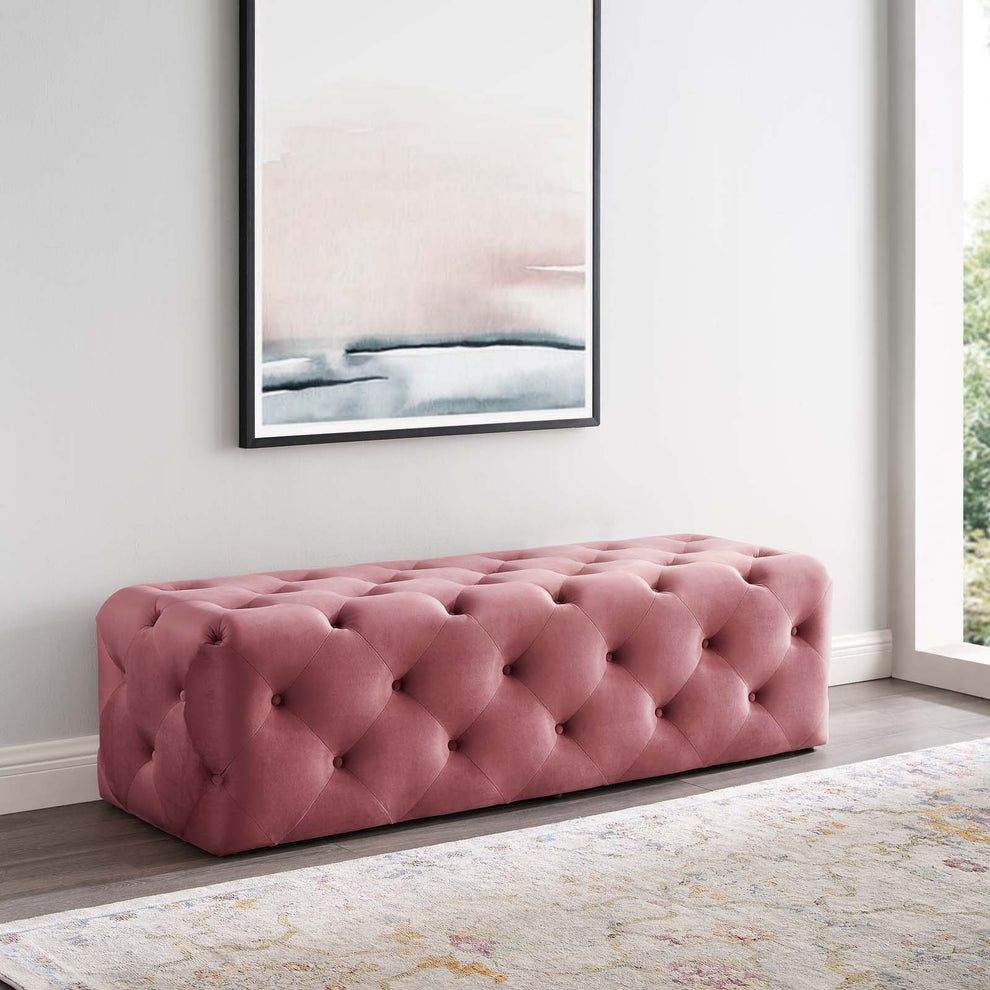 Modway Anthem 60" Tufted Button Entryway Performance Velvet Bench - EEI-3770 | Benches | Modishstore - 1