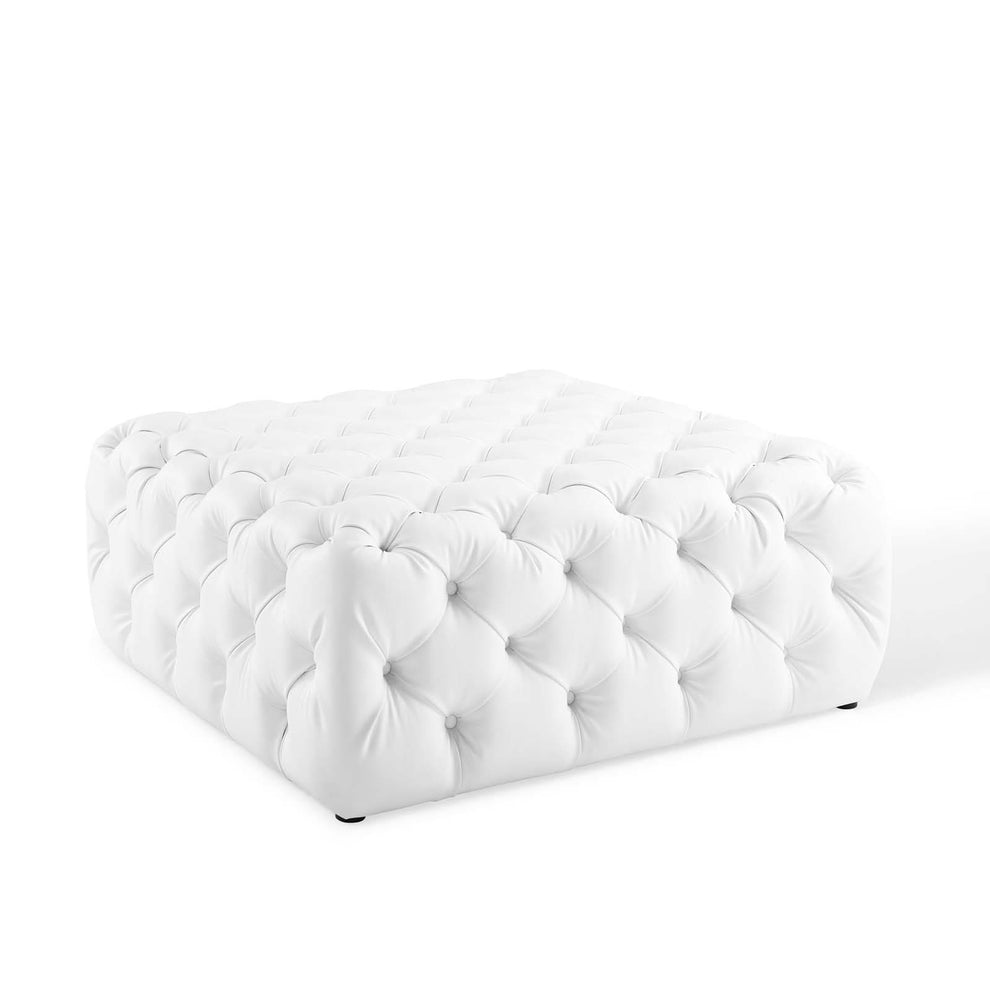 Modway Anthem Tufted Button Large Square Faux Leather Ottoman - EEI-3773 | Ottomans | Modishstore - 2