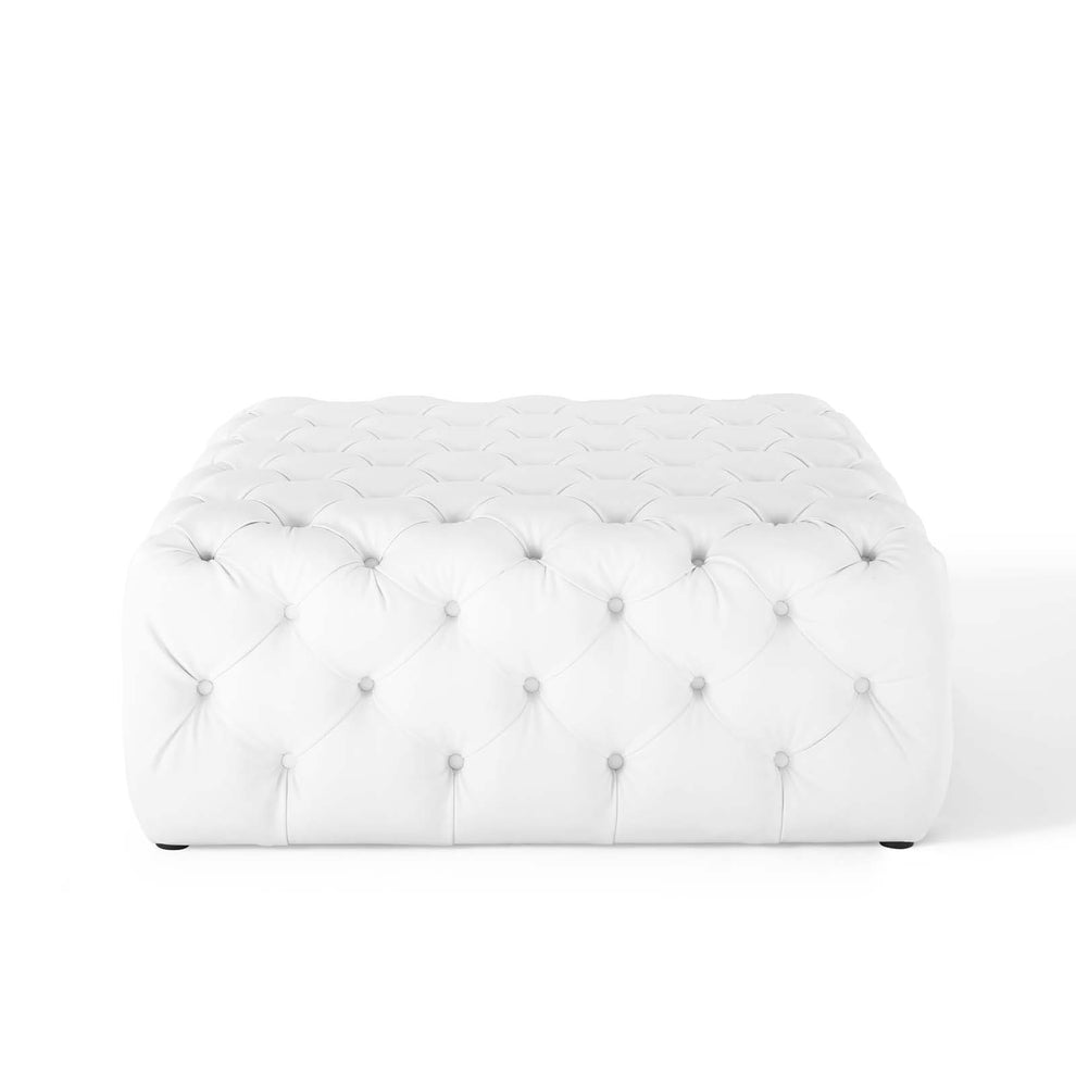 Modway Anthem Tufted Button Large Square Faux Leather Ottoman - EEI-3773 | Ottomans | Modishstore - 4
