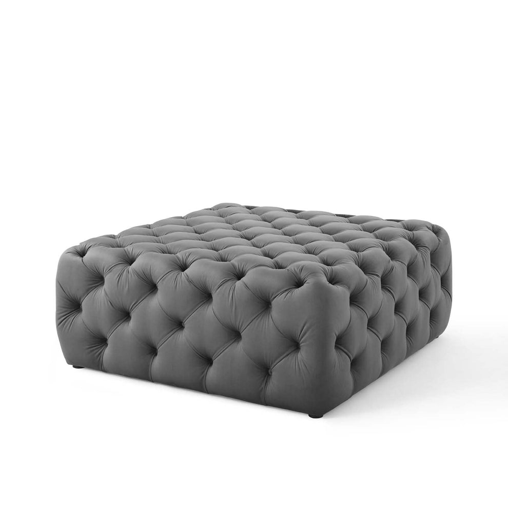 Modway Anthem Tufted Button Large Square Performance Velvet Ottoman - EEI-3774 | Ottomans | Modishstore - 3