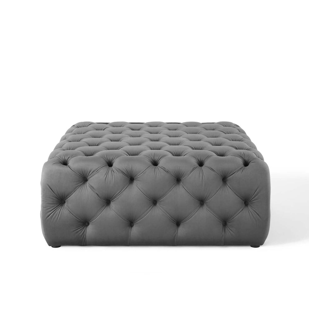 Modway Anthem Tufted Button Large Square Performance Velvet Ottoman - EEI-3774 | Ottomans | Modishstore - 5
