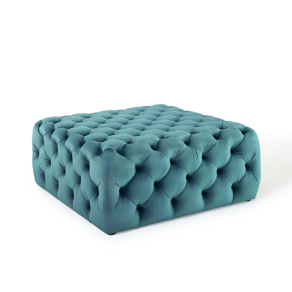 Modway Anthem Tufted Button Large Square Performance Velvet Ottoman - EEI-3774 | Ottomans | Modishstore - 8