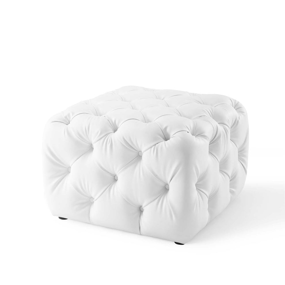 Modway Anthem Tufted Button Square Faux Leather Ottoman - EEI-3775 | Ottomans | Modishstore - 3