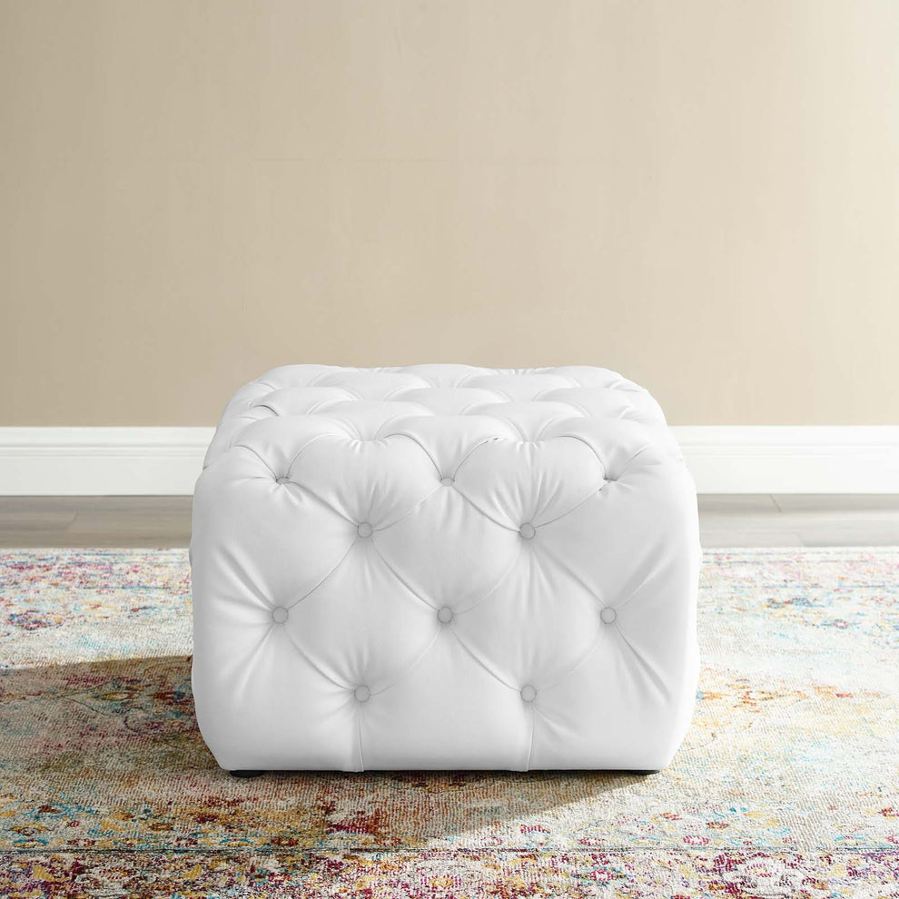 Modway Anthem Tufted Button Square Faux Leather Ottoman - EEI-3775 | Ottomans | Modishstore - 7