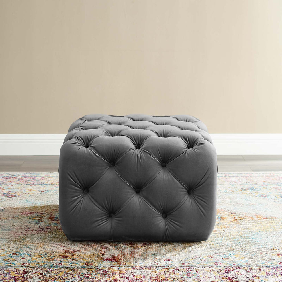 Modway Anthem Tufted Button Square Performance Velvet Ottoman - EEI-3776 | Ottomans | Modishstore - 9