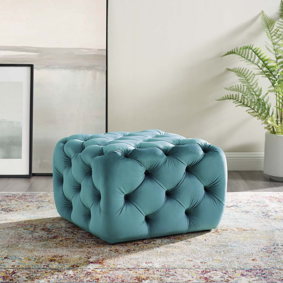 Modway Anthem Tufted Button Square Performance Velvet Ottoman - EEI-3776 | Ottomans | Modishstore - 32